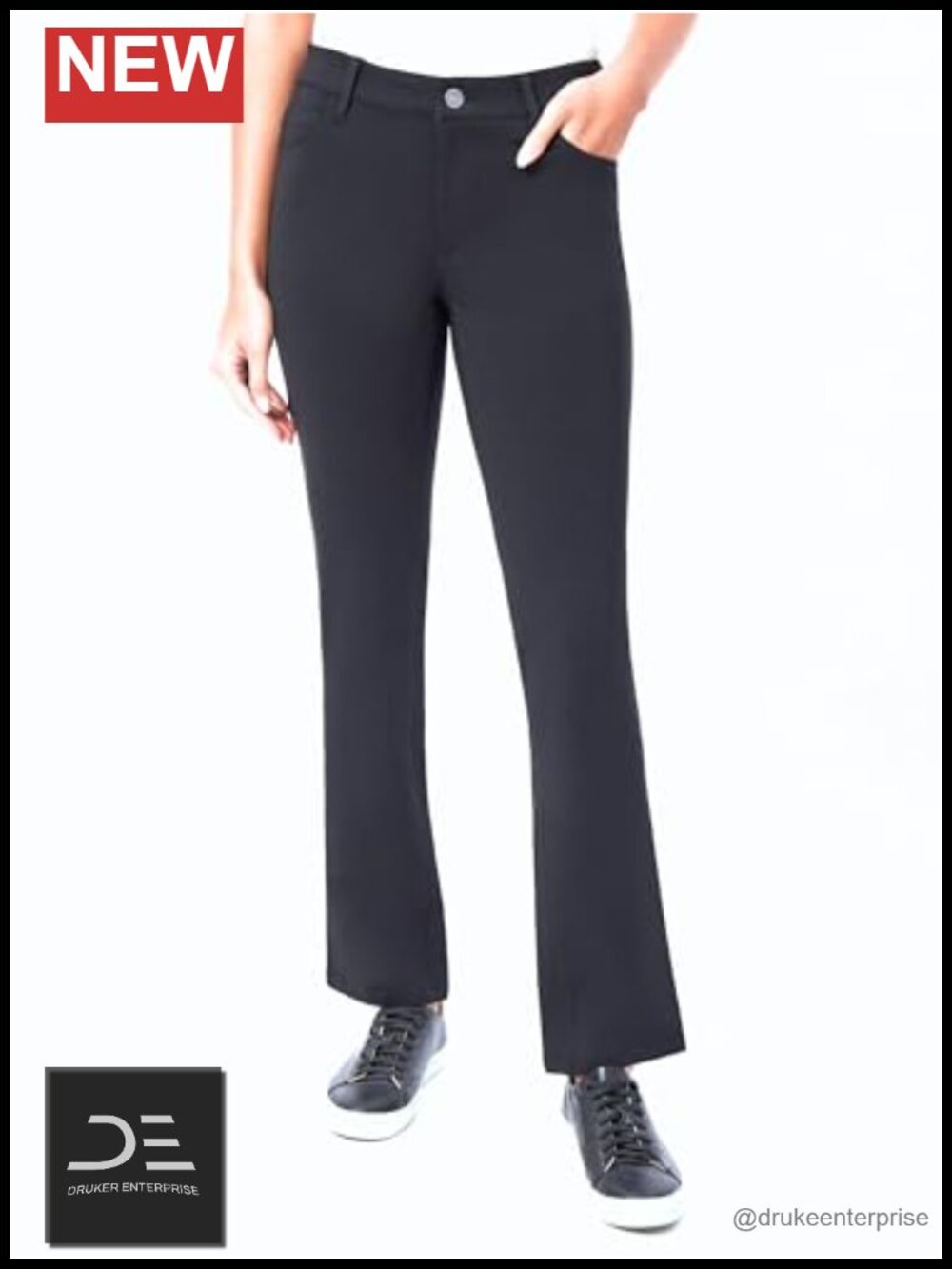 Tailored Stretch Compression Trousers Mid-Rise Work Pants
